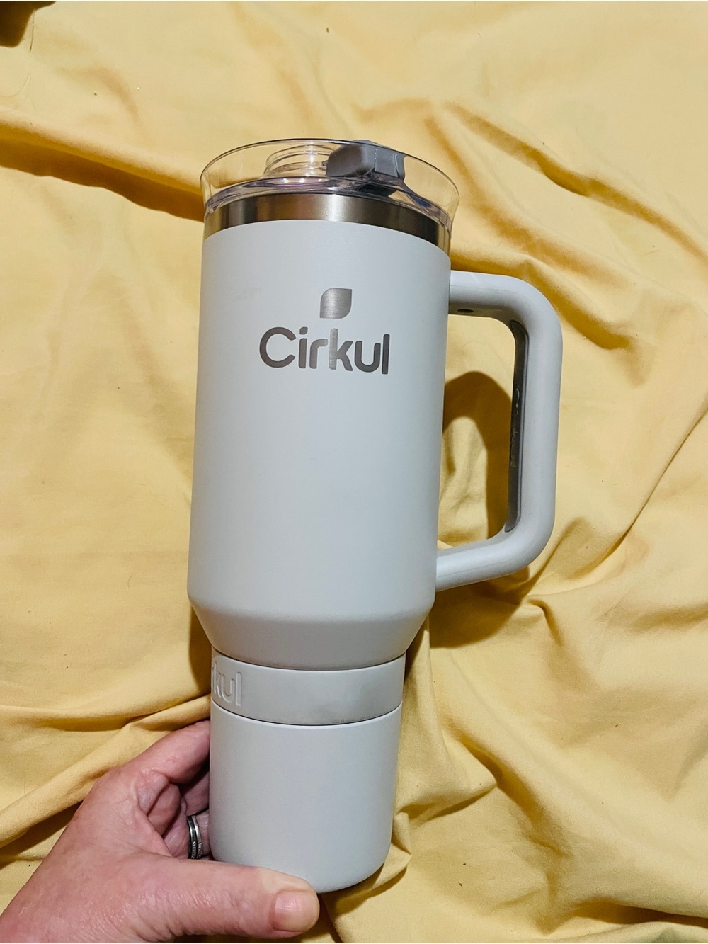 Cirkul Matte Light Gray Travel Mug with Handle
